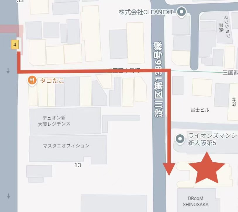 Route map to the store